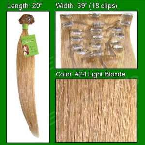    In Human Hair Extensions   #24 Light Blonde