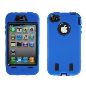 Brand new blue apple iphone hard defender case cover and film 