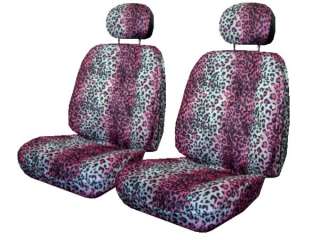 Fun New Car Truck Seat SUV Covers Pink Leopard Print  