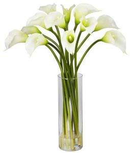   20 Cream Mini Calla Lily Silk Flower Arrangement 810709013375  