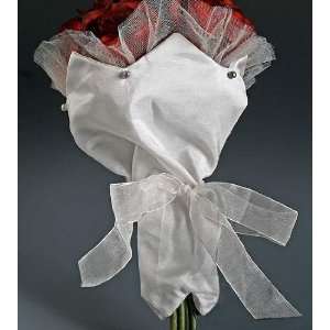 Satiny Wedding Bouquet Sleeve Cover for an Elegant Bridal Bouquet 