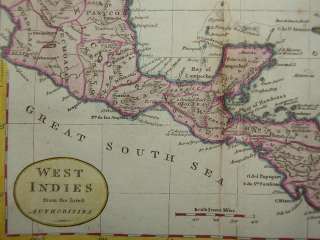 CUBA MEXICO FLORIDA CENTRAL AMERICA HAVANNA COL COPPER MAP GUTHRIE 
