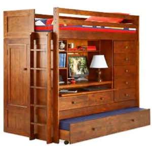 BUNK BED ALL IN 1 LOFT WITH TRUNDLE DESK CHEST CLOSET Paper Plans SO 