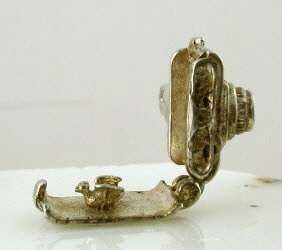 Vintage English Silver CAMERA Charm OPENS TO BIRDIE  