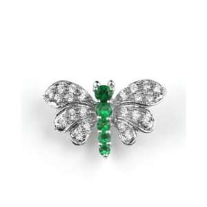  C.Z & Emer Butterfly Brooch Pin Jewelry