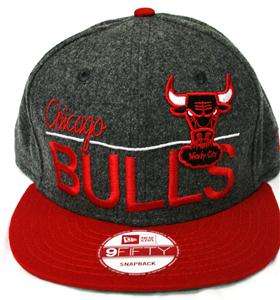  Chicago Bulls Grey and Red Wool Style Old School 9FIFTY Snapback Cap 