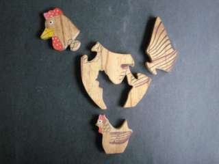 This is a simple and fun handcrafted wooden puzzle with four pieces.