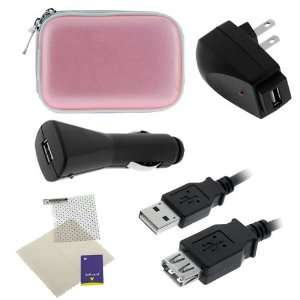  GTMax 5 IN 1 Charger Pink Case Cable LCD Protector Accessory Bundle 