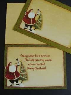 Folk Art Santa, Snowman, Trees Boxed Christmas Cards  
