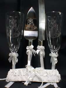 Disney Cinderella & Prince Charming Wedding Cake Topper LOT Glasses 