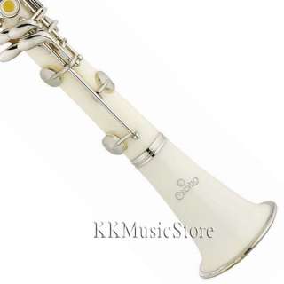 CECILIO WHITE ABS Bb 17 KEY CLARINET+TUNER+CASE+REEDS  