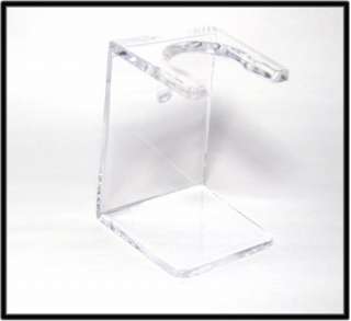 Shaving Brush Stand  Clear Plastic Sit or Wall Mount  