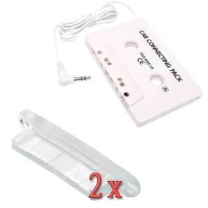 Clear Durable Silicone Dock Plug + White Car Stereo Audio Cassette 