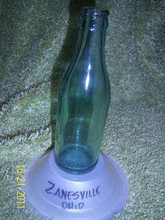 Vintage Green Glass Coke Coca Cola Bottle 1 from Zanessville Oh blank 