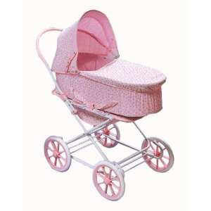  Pink Gingham 3 in 1 Doll Pram, Carrier, & Stroller Baby
