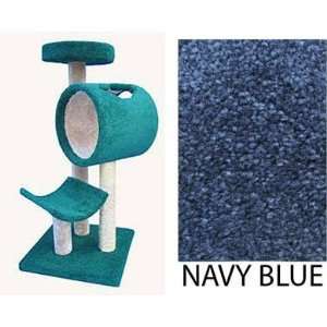  3 Tier Cat Play House   Navy Blue (Navy Blue) (54H x 28W 