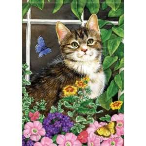   Butterfly Double Sided Cat House Flag 28 x 40 Patio, Lawn & Garden