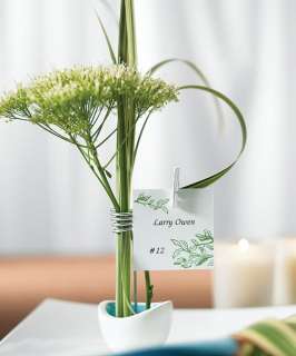 Bud Vase Flower Place Card Wedding Shower Favor Set/6  