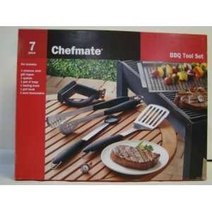  Chefmate 7 Piece Stainless Steel BBQ Tool Set Patio, Lawn 