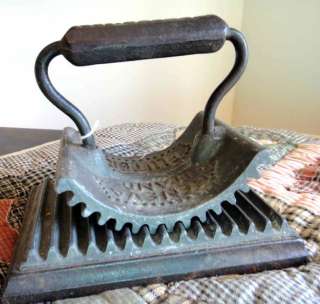 1866 antique GENEVA HAND FLUTER TOOL cast iron IRON 2pc  