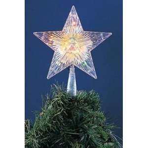   Lighted Traditional 5 Point Star Christmas Tree Topper   Clear Lights