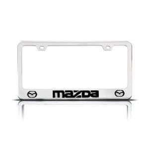 Chrome MAZDA License Plate Frame with 2 Bolt Screws and 2 Bolt Screw 