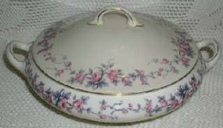 Czechoslovakia China Dishes Pink Flower Casserole Dish  