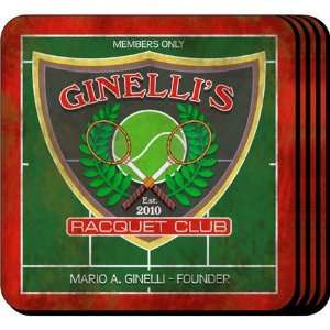  Personalized Racquet Club Coaster Set
