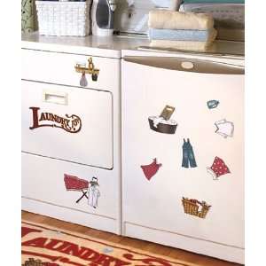  10 Piece Laundry Washer/Dryer Decorative Magnet Set 