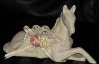 Enesco Ceramic Horse with Wedding Design Made In Taiwan  