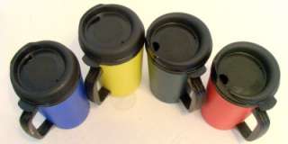 20 oz Blue, Yellow, Green, Red Thermo Serv Insulated Travel Mugs 
