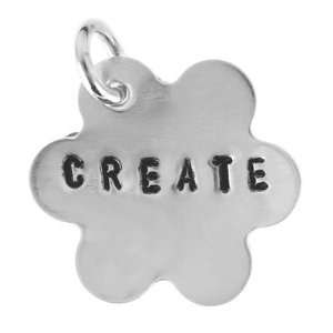   Sterling Silver Handcrafted CREATE Flower Charm Arts, Crafts & Sewing