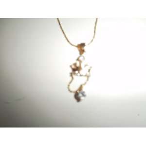  Cubic Zirconia Pendant Crown and Gold Plated Chain 