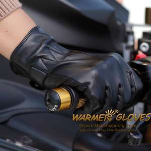 Mens GENUINE LEATHER motorcycle driving POLICE gloves  