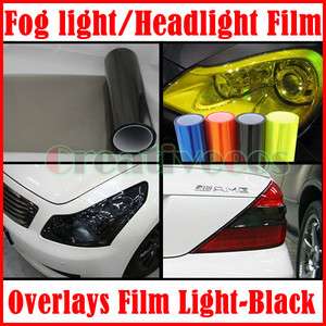   12x47.2 Headlight Overlays Smoke Tint Vinyl Protective Film Cover