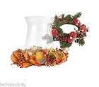 3pc Glass Hurricane Centerpiece Christmas Fall Garlands