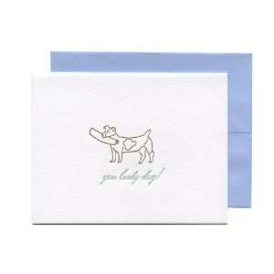  Eason Letterpress Note Card Set, You Lucky Dog, Letterpress Cards 