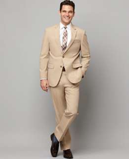 Suit Separates, Khaki Cotton Poplin Trim Fit   Suits & Suit Separates 
