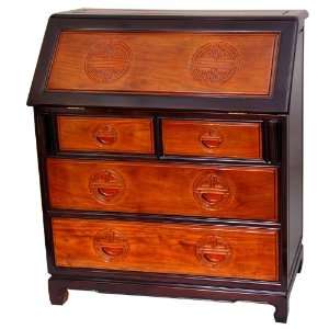 Elegant Unique Distinctive   42 Fine Oriental Writing Desk w/ Shou 