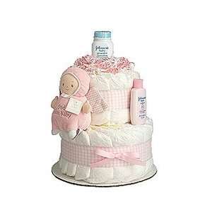  Lil God Bless Baby Pink 2 Tier Diaper Cake Baby