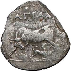 ILLYRIA APOLLONIA 208BC Ancient Authentic Rare Silver Greek Coin COW w 