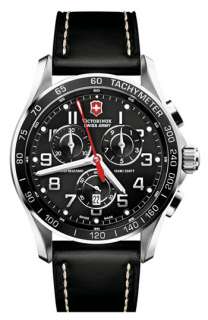 Victorinox Swiss Army® Chrono Classic XLS Leather Strap Watch 