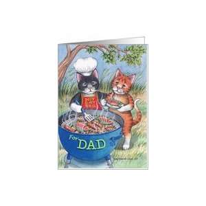  Cats & Fathers Day BBQ (Bud & Tony) Card Health 