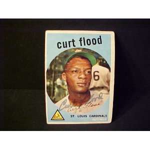 Curt Flood St. Louis Cardinals #353 1959 Topps Autographed Baseball 