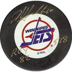 Dale Hawerchuk Autographed/Hand Signed Hockey Puck (Winnipeg Jets 