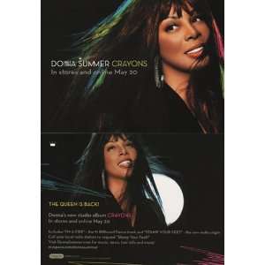 Donna Summer   Crayons   Original Glossy Promotional Card   5 x 7
