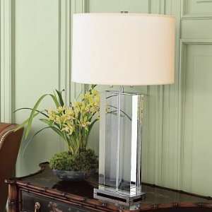  Williams Sonoma Home Dylan Block Lamp with Ivory Silk 