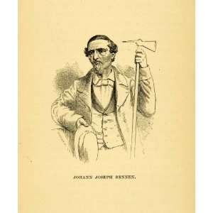  1871 Wood Engraving Edward Whymper Johann Joseph Bennen 