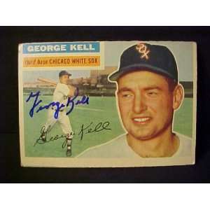 George Kell Chicago White Sox #195 1956 Topps Autographed Baseball 