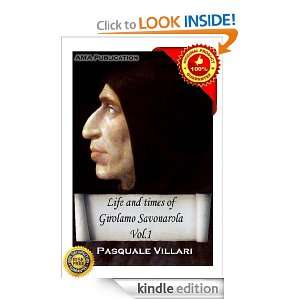 Life and Times of Girolamo Savonarola Vol.1 Linda Villari, Pasquale 
